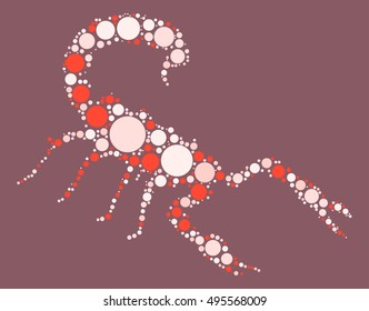 Scorpions shape vector design by color point