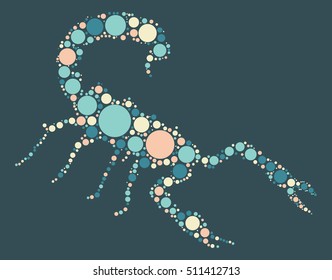 Scorpions shape vector design by color point