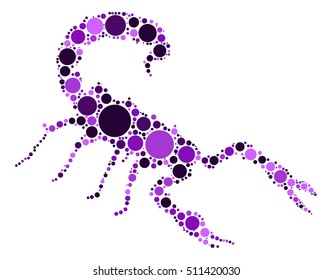 Scorpions shape vector design by color point
