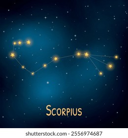 Scorpius constellation: celestial night sky with twinkling stars and cosmic mystery.