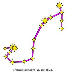 Ilustración de constelación de escorpio dibujado a mano Vector aislado