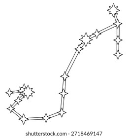 Scorpius constellation illustration hand drawn outline vector