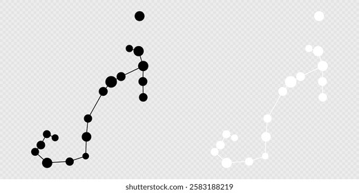 Scorpius constellation map set. Vector illustration.