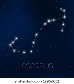 Scorpius constellation in night sky