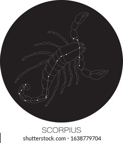 Scorpius Constellation Vector on Black Background