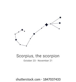 Scorpius, the scorpion. Constellation and the date of birth range.