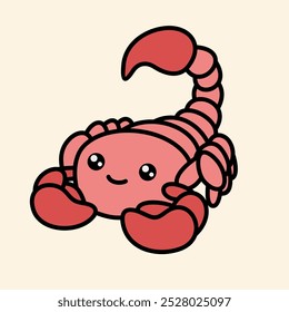 Scorpius zodiac sign, horoscope astrology sign, vector illustration of a cute little red cartoon scorpio