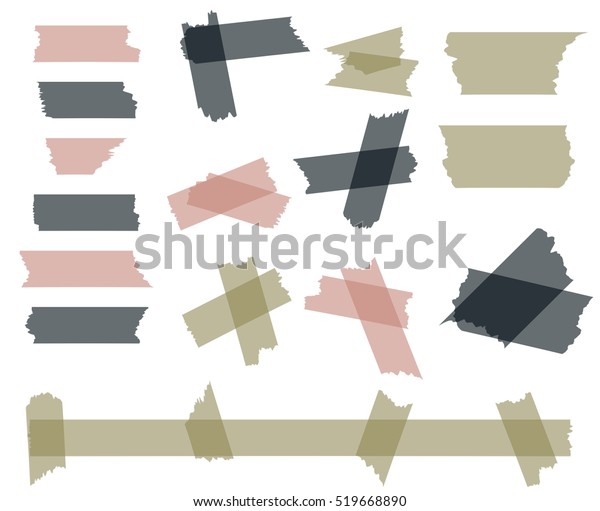 Scotch Adhesive Tape Pieces Isolated On Stock Vector (Royalty Free ...
