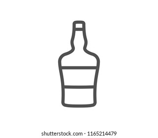 Scotch bottle line icon. Brandy alcohol sign. Quality design element. Classic style. Editable stroke. Vector