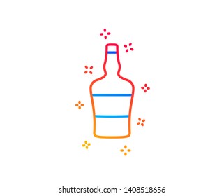 Scotch bottle line icon. Brandy alcohol sign. Gradient design elements. Linear scotch bottle icon. Random shapes. Vector