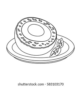Scotch eggs icon in outline style isolated on white background. Scotland country symbol stock vector illustration.