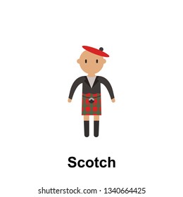 Scotch, man cartoon icon. Element of People around the world color icon. Premium quality graphic design icon. Signs and symbols collection icon for websites, web design