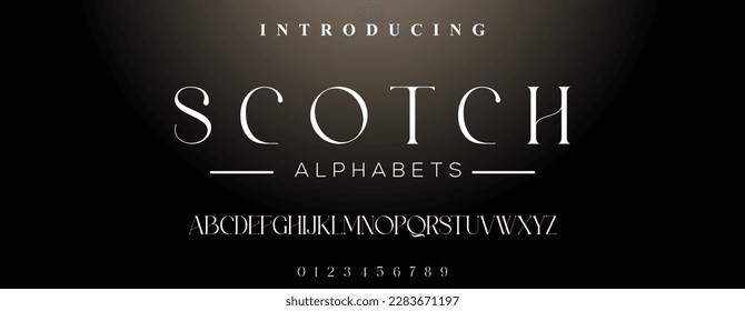 SCOTCH Minimal luxury typo Font and Modern tech Typography urban style alphabet fonts.