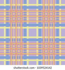 Scotch Seamless Pattern / Blue yellow / pastel color / Illustration Vector