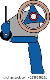 Scotch Tape Dispenser Symbol. Bearbeitbare Rahmenlinie mit Farbfilmdesign. Vektorgrafik.