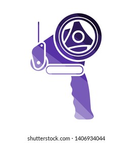 Icono del dispensador de cinta escocés. Diseño de la escalera de color plana. Ilustración vectorial.