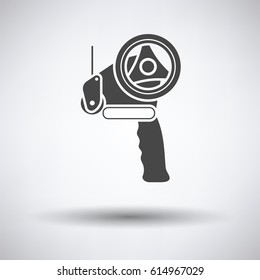 Scotch tape dispenser icon on gray background, round shadow. Vector illustration.