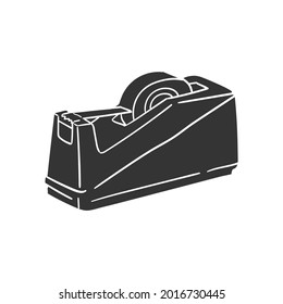 Scotch Tape Icon Silhouette Illustration. Office Adhesive Vector Graphic Pictogram Symbol Clip Art. Doodle Sketch Black Sign.