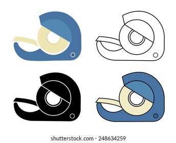 Scotch tape icons set. Vector clip art illustrations isolated on white