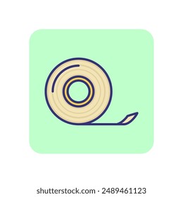 Scotch tape line icon. Sticky, roll, adhesive, glue. Office supply concept. Can be used for topics like stationary, wrapping, sticker
