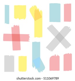 scotch tape pieces set. Vector Illustration