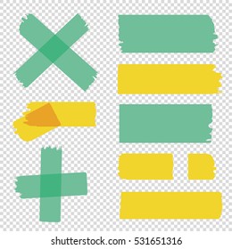 Scotch tape pieces set. Vector Illustration