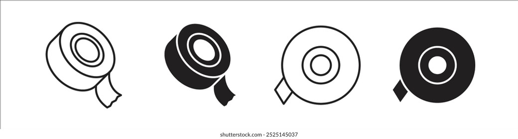 Scotch tape vector filled and outlined icons collection