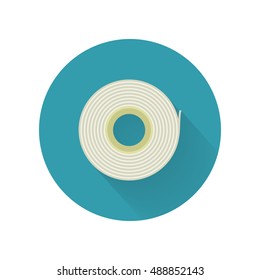Scotch tape vector icon in flat style. Office supplies, tools and instruments. Illustration for application button pictograms, infogpaphics elements, logo, web design. Isolated on white background
