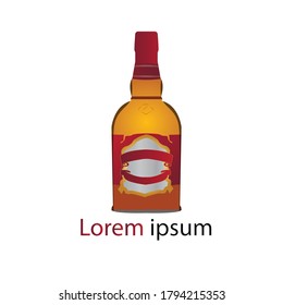 scotch whiskey logo design. whiskey glass and bottle logo