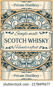 Scotch Whisky - Ornate Vintage Decorative Label