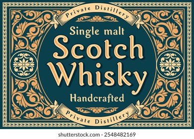 Scotch whisky - ornate vintage decorative label