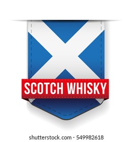 Scotch Whisky ribbon on Scotland flag vector