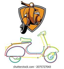 scoter graphic work for simple vector art latest collection stock