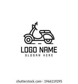 Scoter logo outline.
vehicle logo icon vector.