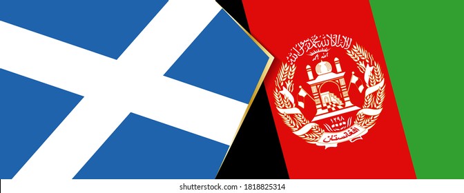 Scotland and Afghanistan flags, two vector flags symbol of relationship or confrontation.