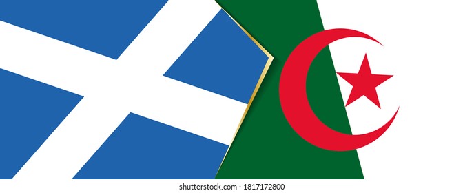 Scotland and Algeria flags, two vector flags symbol of relationship or confrontation.