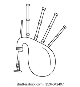Scotland bagpipes icon. Outline illustration of scotland bagpipes vector icon for web design isolated on white background