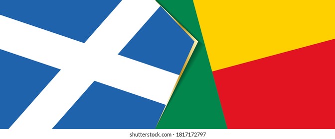 Scotland and Benin flags, two vector flags symbol of relationship or confrontation.
