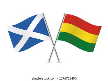Scotland and Bolivia flags. Vector illustration.