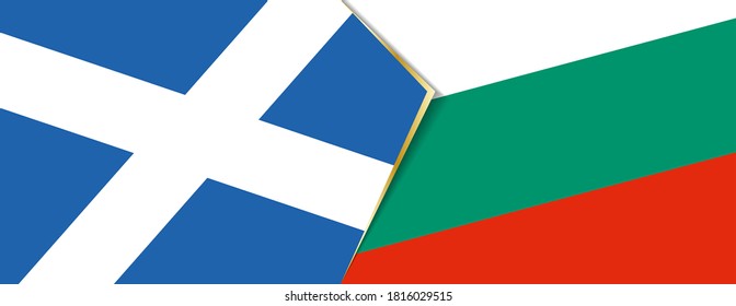 Banderas de Escocia y Bulgaria, dos banderas vectoriales símbolo de relación o enfrentamiento.