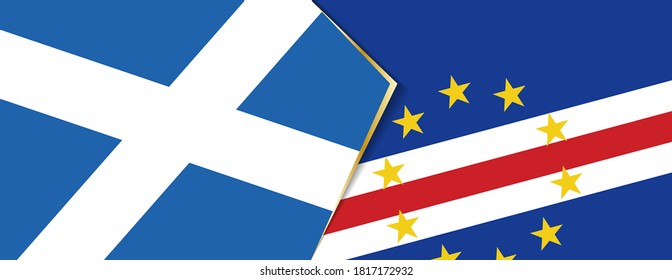 Scotland and Cape Verde flags, two vector flags symbol of relationship or confrontation.