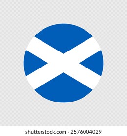 Scotland circle flag. Vector illustration.