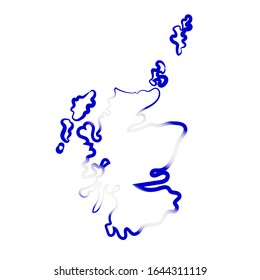 Escocia coloreando el mapa del contorno. Fondo vectorial. Esquema
