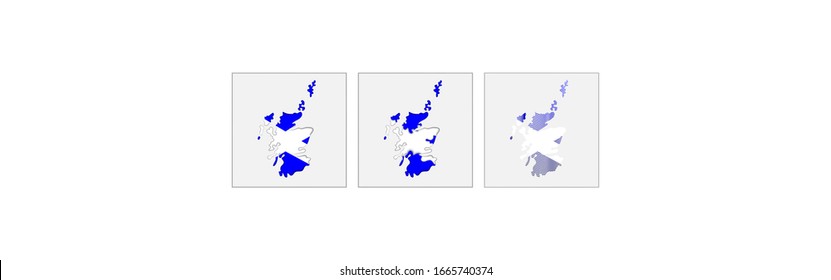 Scotland coloring the map and concept flag. Vector