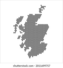 Scotland country map made with bitcoin crypto currency logo