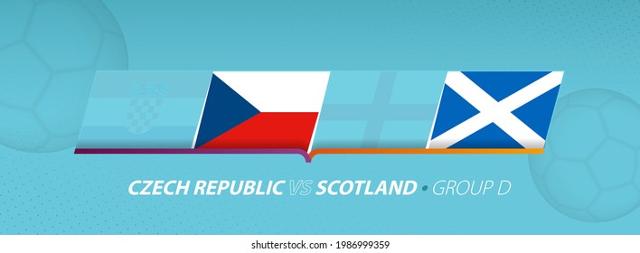 Scotland - Czech Republic football match illustration in group D. Vector flags.