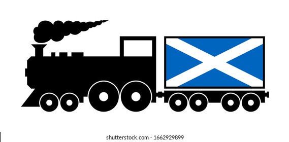 scotland delivery train, isolated on white background