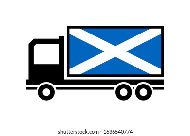 scotland delivery truck on a white background