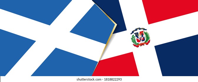 Scotland and Dominican Republic flags, two vector flags symbol of relationship or confrontation.