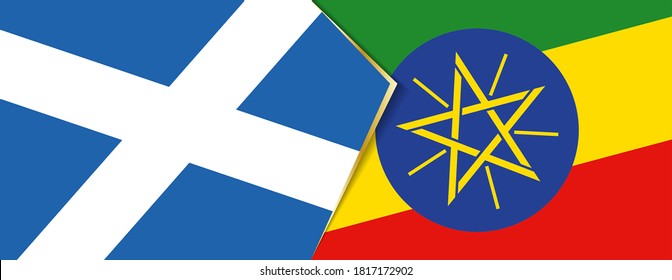 Banderas de Escocia y Etiopía, dos banderas vectoriales símbolo de relación o enfrentamiento.
